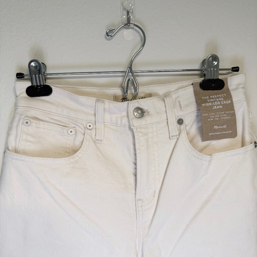 NWT Madewell The Petite Perfect Vintage Wide-Leg Crop Jean in Vintage Canvas - Picture 6 of 8